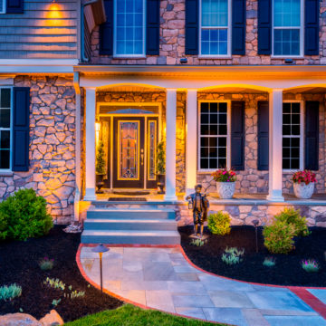 Landscaped front yard of a Delaware home